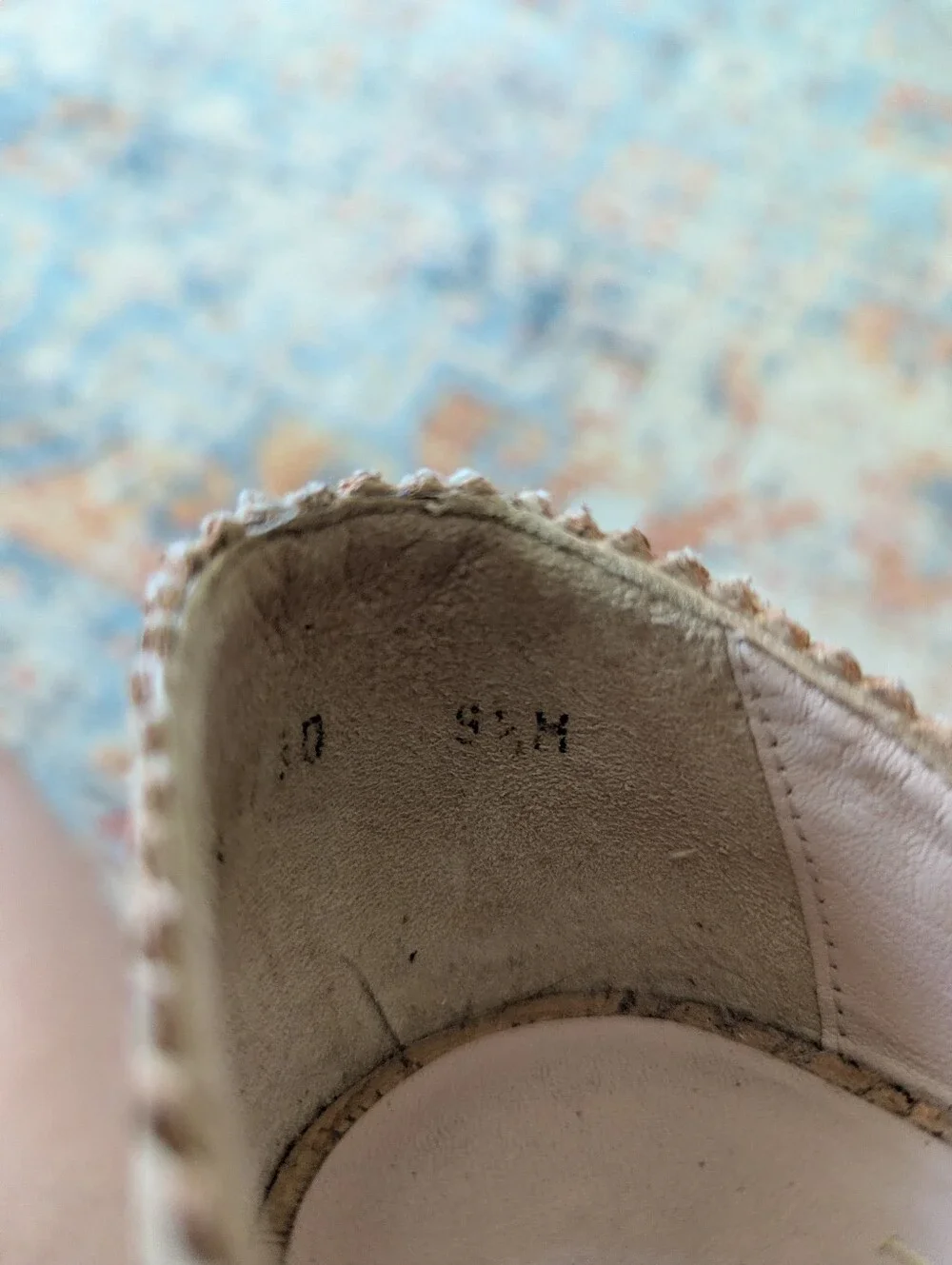 Stuart Weitzman Womens 9.5 M Ozarks Gold Fleck Cork Espadrille Flats Ankle Strap